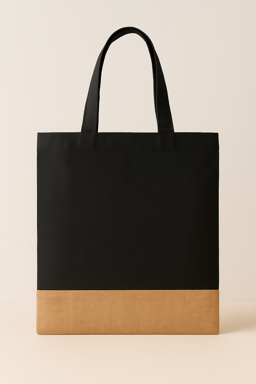 Canvas & Jute Patchwork Tote Bag | Zipper & Non-Zipper Options | Blank Eco-Friendly Bag