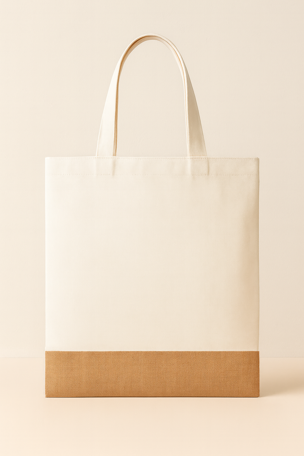 Canvas & Jute Patchwork Tote Bag | Zipper & Non-Zipper Options | Blank Eco-Friendly Bag
