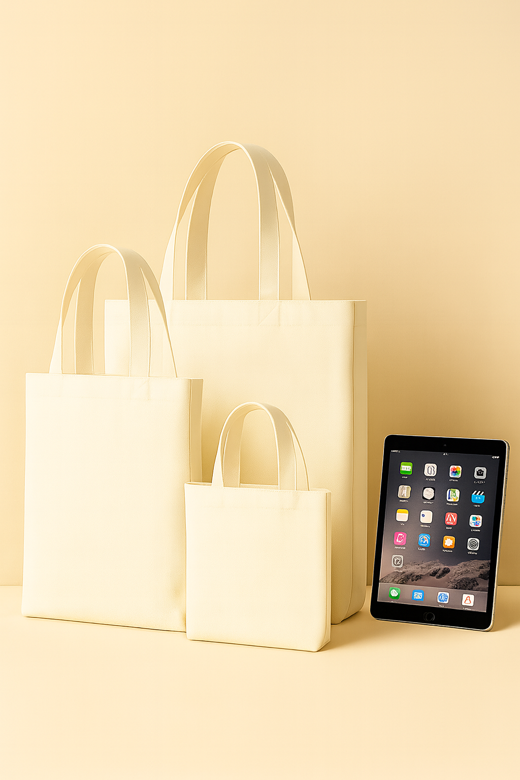 Canvas Tote Bag with Bottom & Side Gusset – Blank, Durable, Eco-Friendly, 3 Sizes