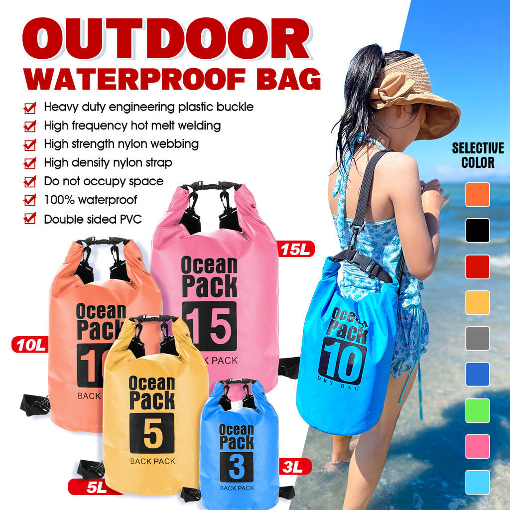 Classic Waterproof Dry Bag – 2L to 30L Floating Dry Sack for Kayaking, Swimming, Camping & Outdoor Adventure