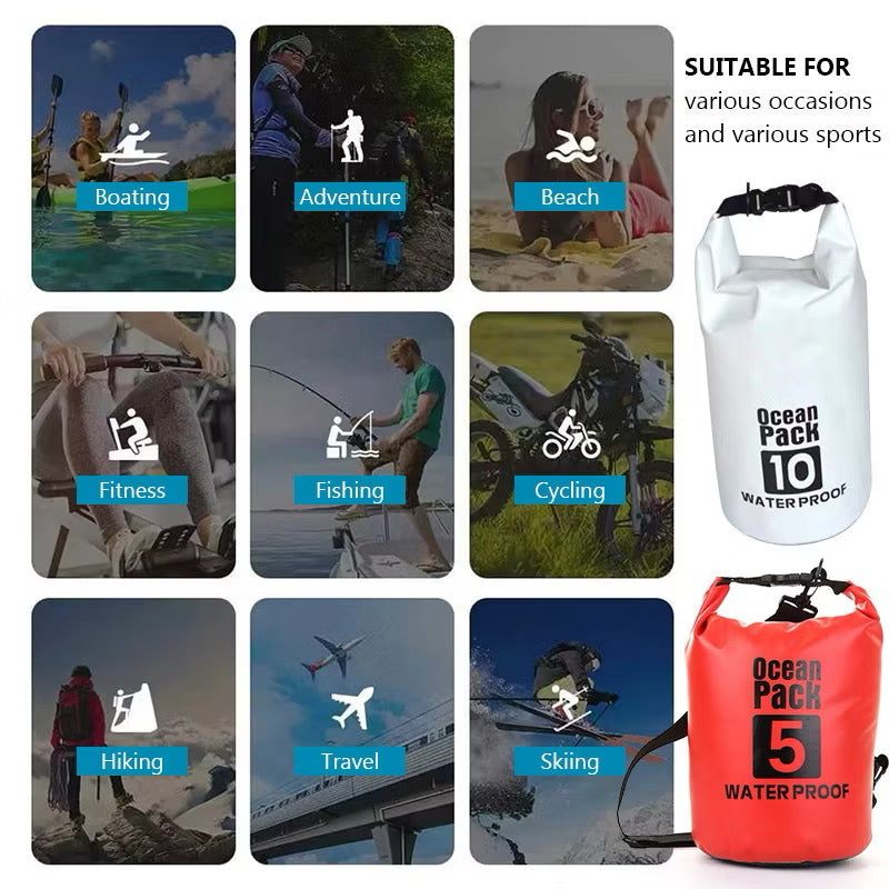 Classic Waterproof Dry Bag – 2L to 30L Floating Dry Sack for Kayaking, Swimming, Camping & Outdoor Adventure