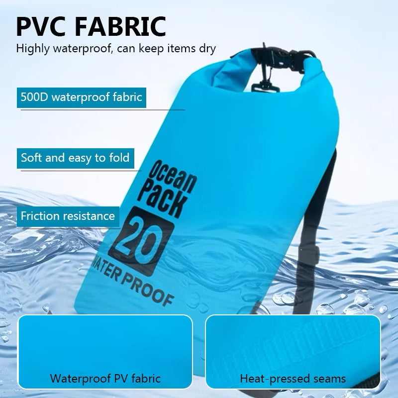 Classic Waterproof Dry Bag – 2L to 30L Floating Dry Sack for Kayaking, Swimming, Camping & Outdoor Adventure