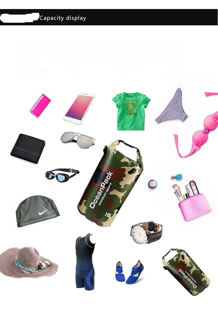 607 Camouflage Waterproof Dry Bag – 2L/5L/10L/15L/20L/30L Floating Dry Sack for Camping, Fishing, Kayaking & Outdoor Adventure