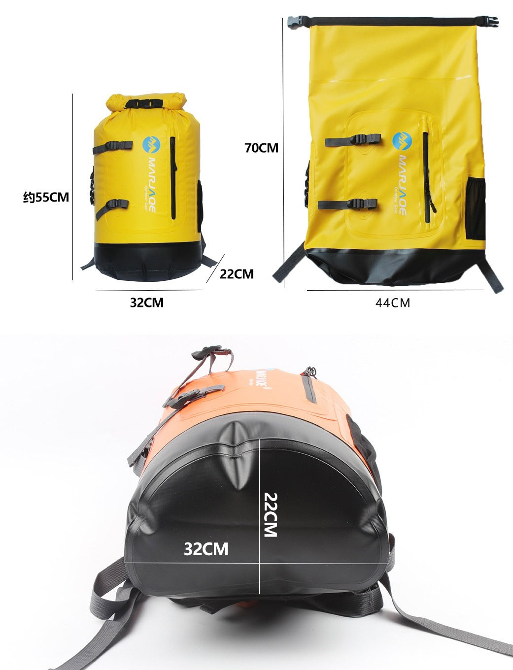 1501 Waterproof Backpack Dry Bag – 30LHeavy-Duty Floating Dry Sack with Shoulder Straps for Hiking, Camping & Kayaking