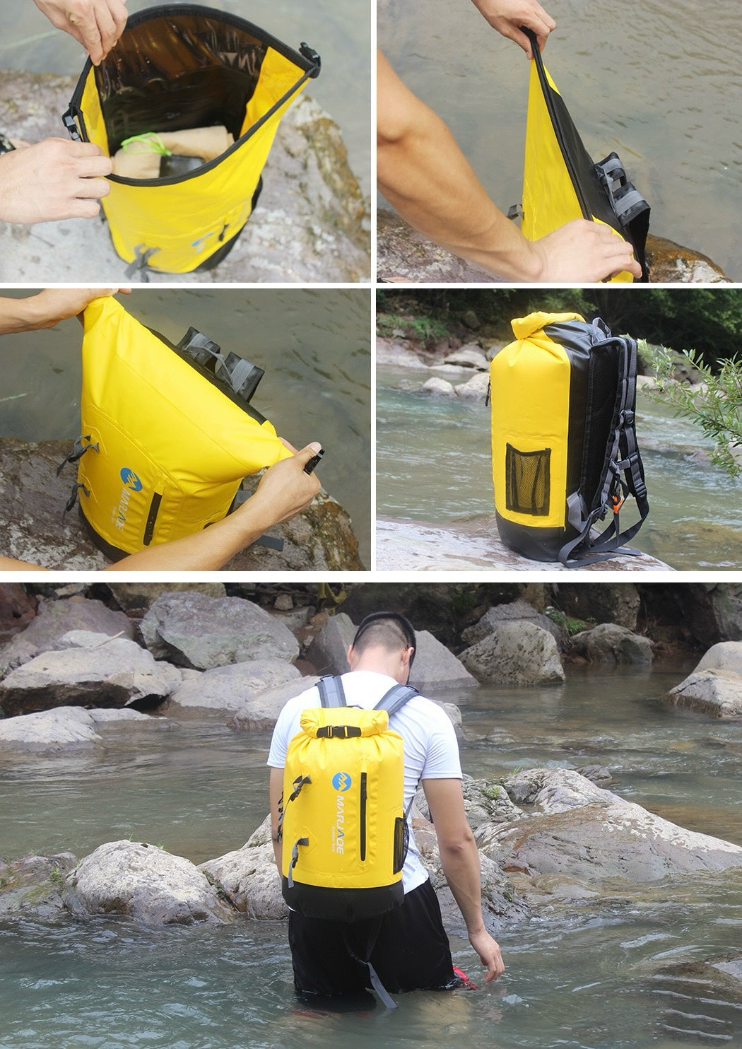 1501 Waterproof Backpack Dry Bag – 30LHeavy-Duty Floating Dry Sack with Shoulder Straps for Hiking, Camping & Kayaking