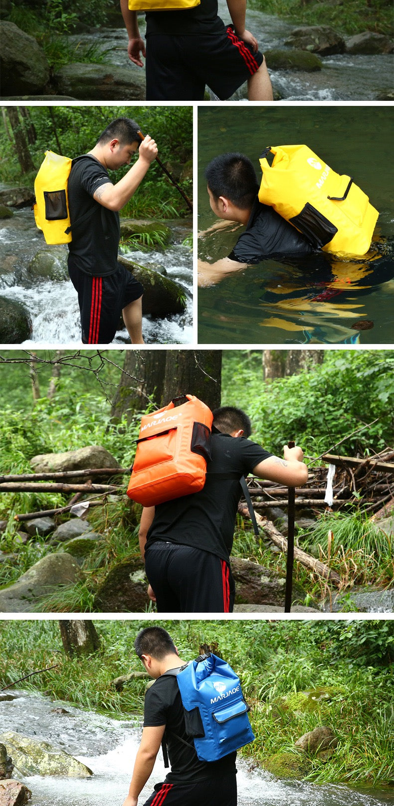 1502-22L Waterproof Backpack Dry Bag – Floating Roll-Top Dry Sack with Shoulder Straps for Hiking, Kayaking & Daily Commute