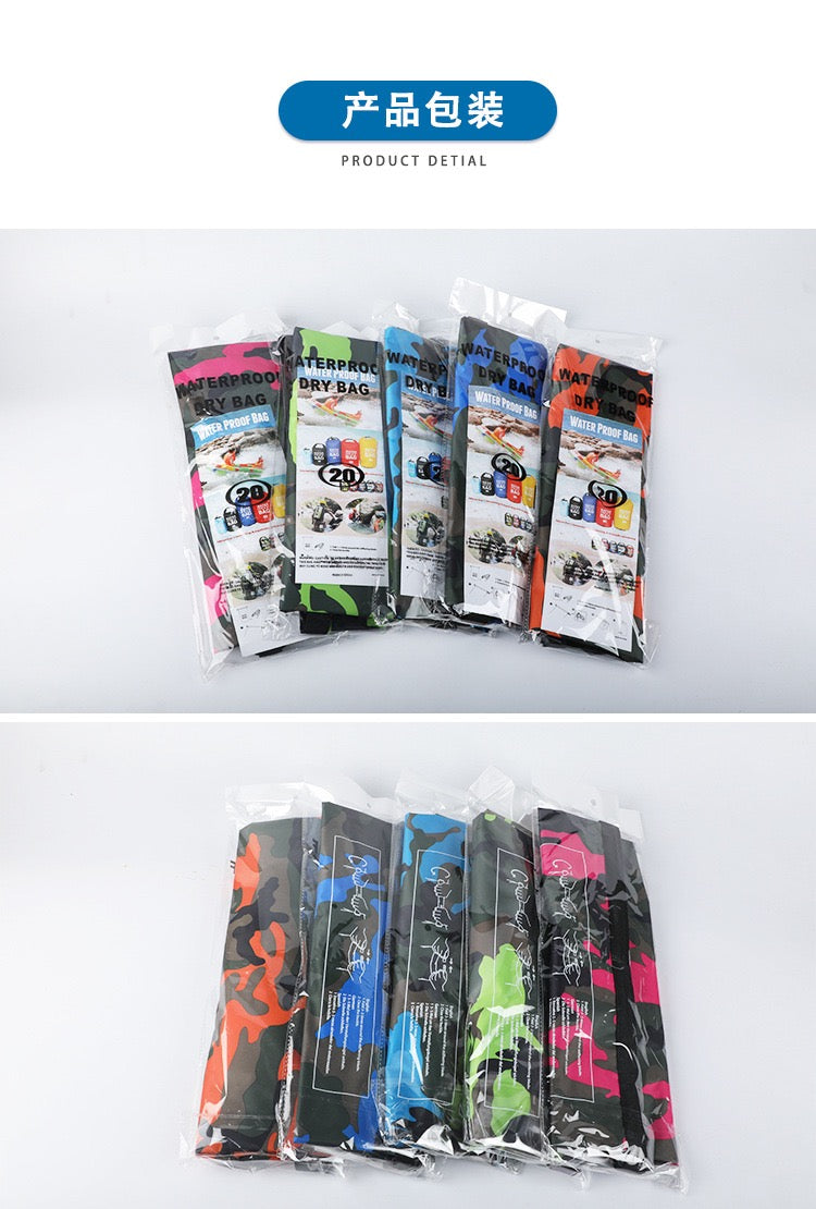 Nylon Camouflage Waterproof Dry Bag – Colorful Floating Dry Sack 2L/3L/5L/10L/20L/30L for Swimming, Kayaking & Outdoor Sports
