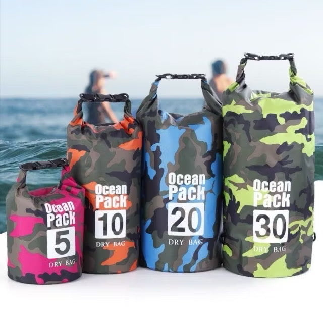 Nylon Camouflage Waterproof Dry Bag – Colorful Floating Dry Sack 2L/3L/5L/10L/20L/30L for Swimming, Kayaking & Outdoor Sports