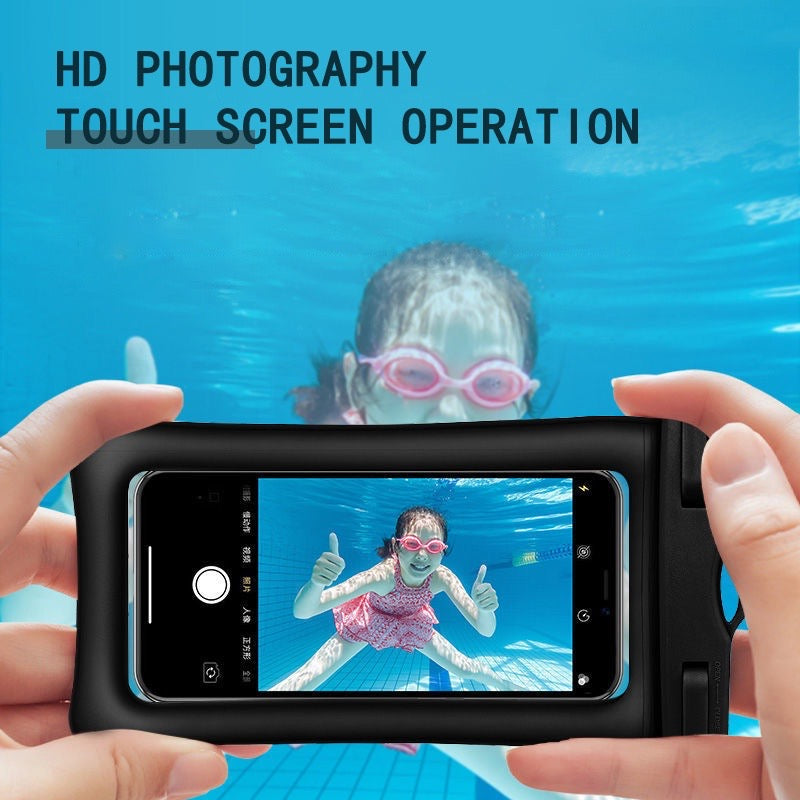 Floating Waterproof Phone Case – Dual Airbag TPU Pouch with Touchscreen Access for Swimming, Snorkeling & Hot Springs (IPX8 Certified)