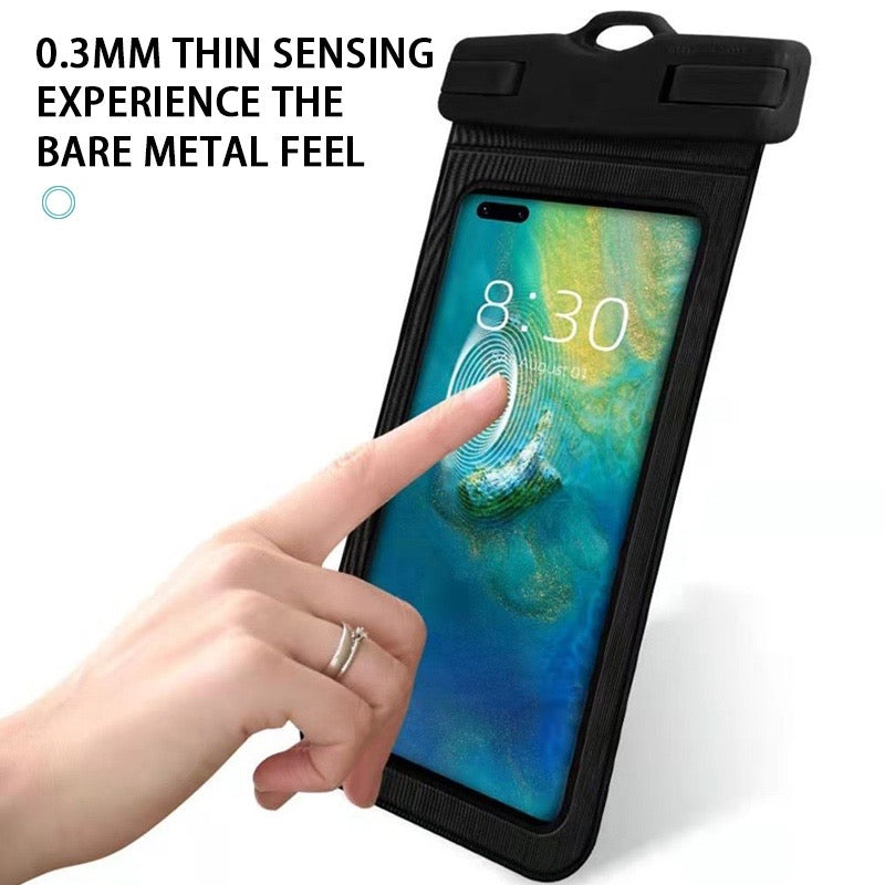 Floating Waterproof Phone Case – Dual Airbag TPU Pouch with Touchscreen Access for Swimming, Snorkeling & Hot Springs (IPX8 Certified)