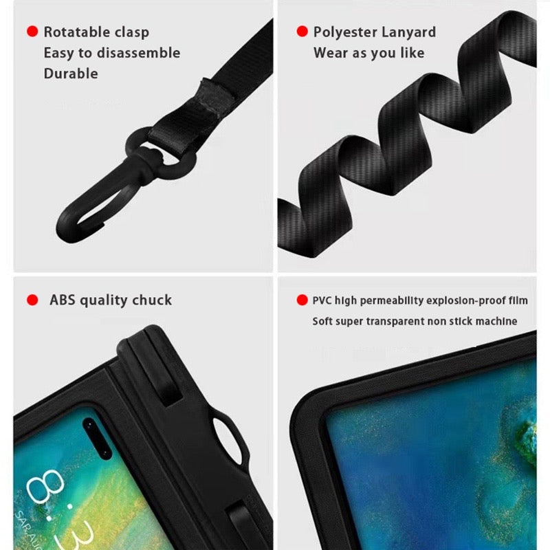 Floating Waterproof Phone Case – Dual Airbag TPU Pouch with Touchscreen Access for Swimming, Snorkeling & Hot Springs (IPX8 Certified)