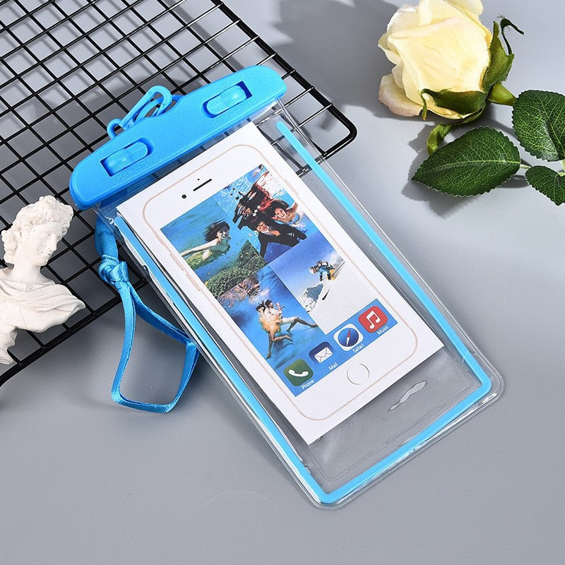 Waterproof Phone Pouch – Transparent PVC Dry Bag Case with Lanyard for Swimming, Beach, Kayaking & Snorkeling