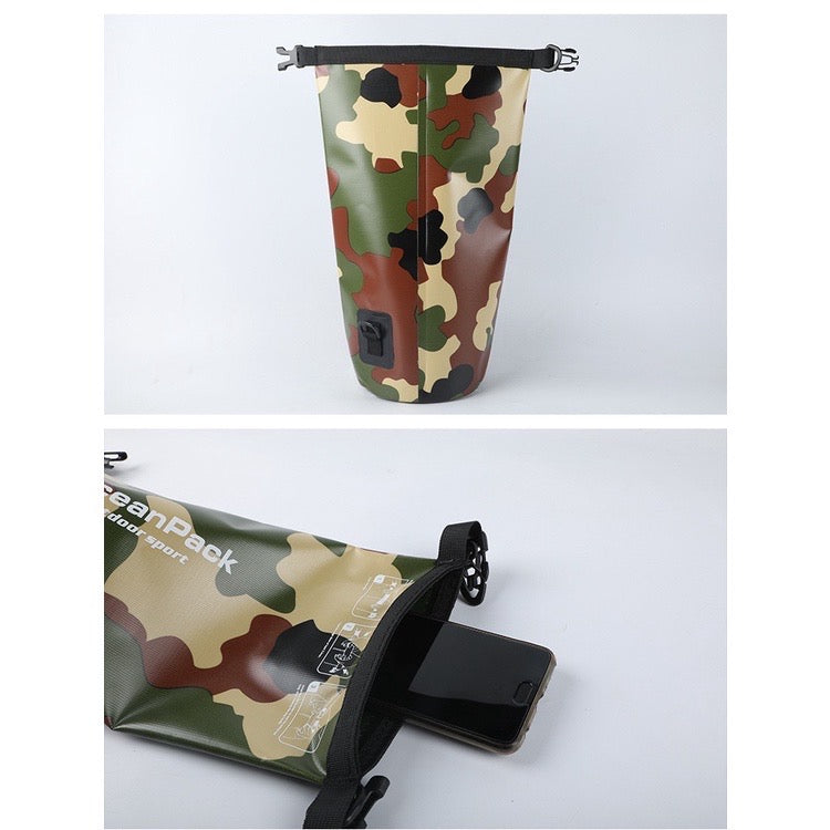 607 Camouflage Waterproof Dry Bag – 2L/5L/10L/15L/20L/30L Floating Dry Sack for Camping, Fishing, Kayaking & Outdoor Adventure