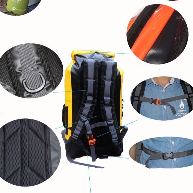 1501 Waterproof Backpack Dry Bag – 30LHeavy-Duty Floating Dry Sack with Shoulder Straps for Hiking, Camping & Kayaking