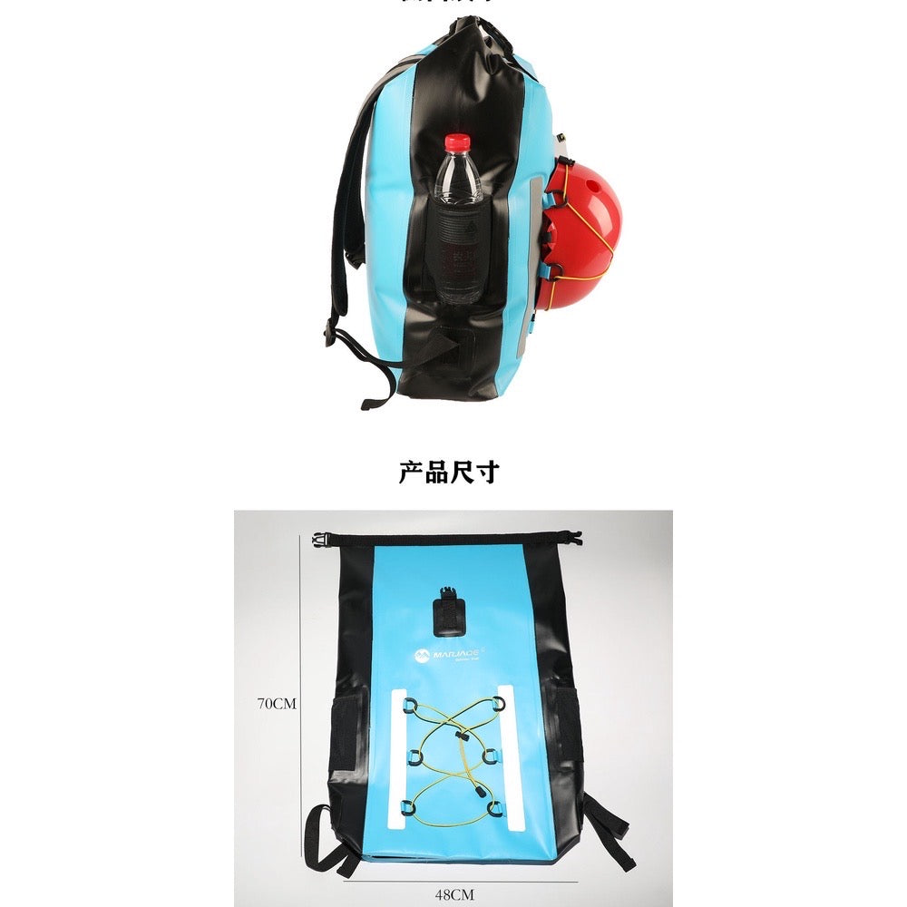 1903 Waterproof Backpack Dry Bag – 30LRoll-Top with Wet & Dry Separation, Reflective Strips for Camping, Kayaking & Outdoor Sports