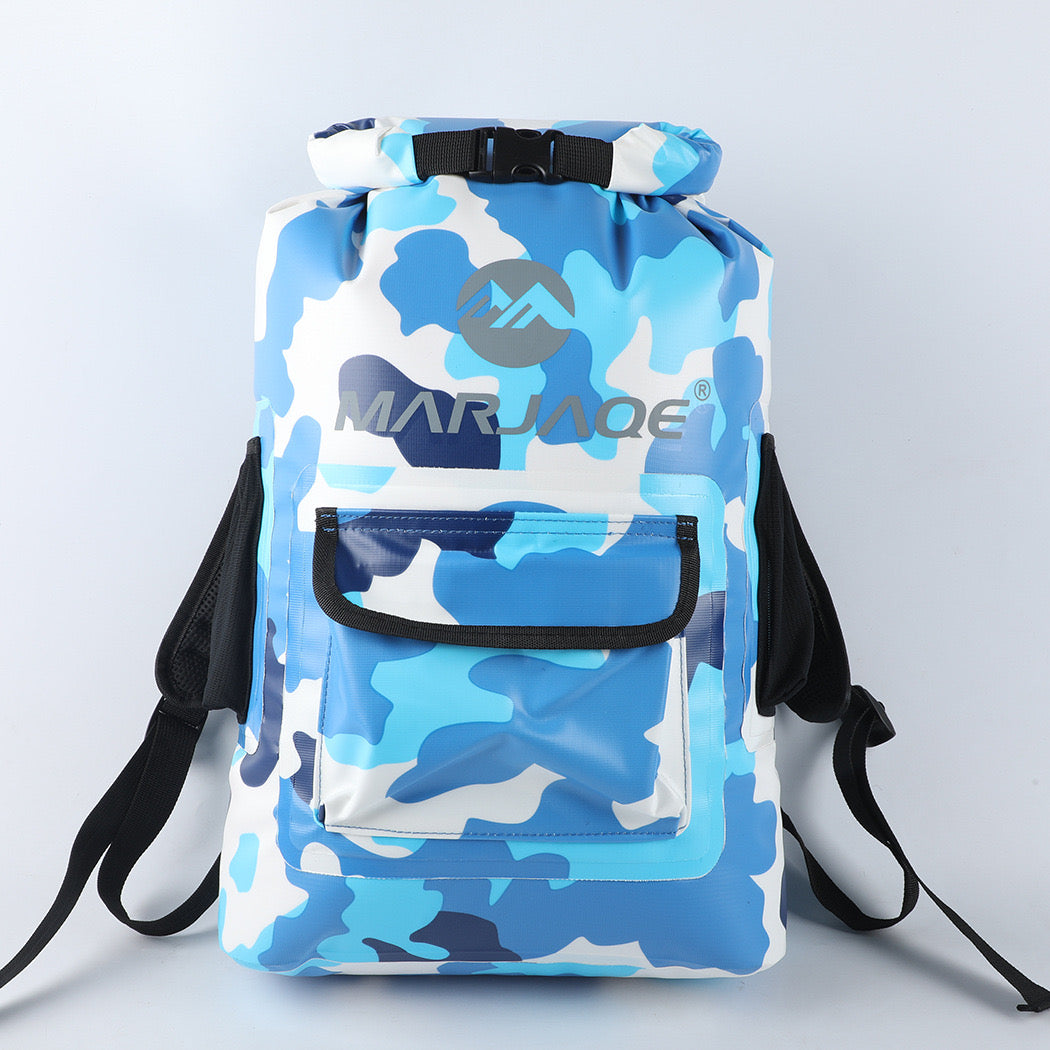 1502-22L Waterproof Backpack Dry Bag – Floating Roll-Top Dry Sack with Shoulder Straps for Hiking, Kayaking & Daily Commute