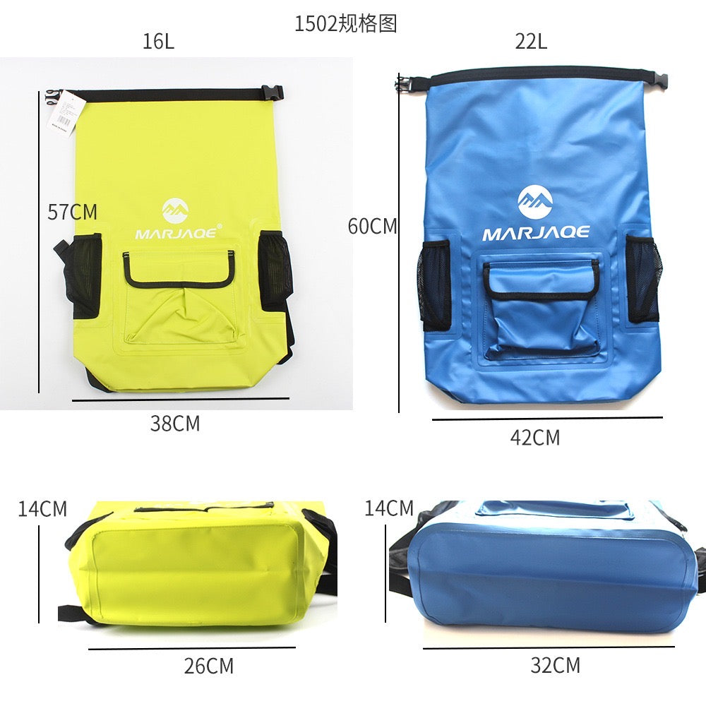 1502-22L Waterproof Backpack Dry Bag – Floating Roll-Top Dry Sack with Shoulder Straps for Hiking, Kayaking & Daily Commute