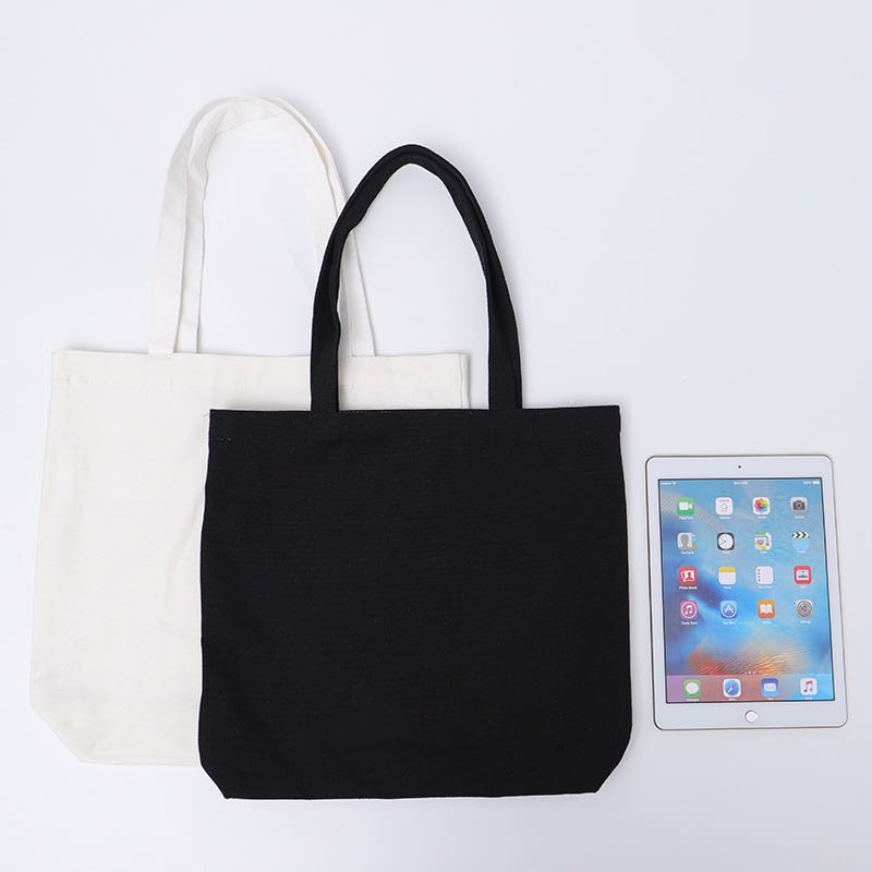 Blank Canvas Tote Bag with Bottom | Plain Eco-Friendly Shopping Bag | No Side Gusset