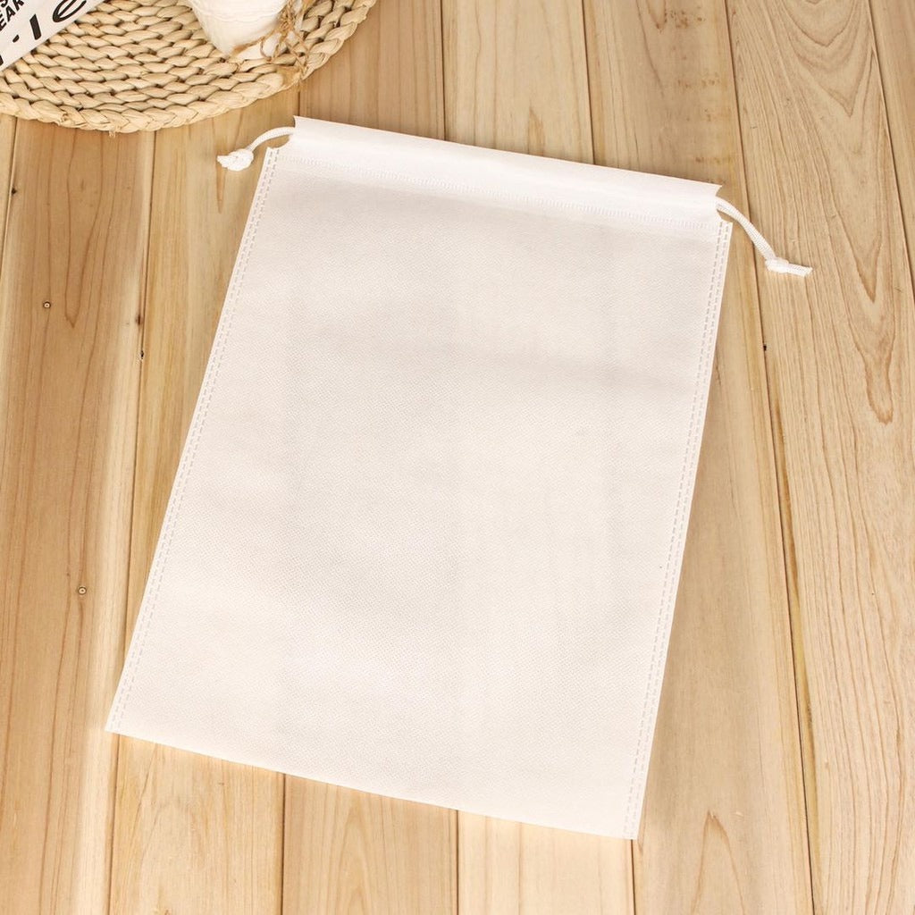 50pcs Pack Non-Woven Drawstring Pouch with Double Strings | Reusable Gift & Storage Bags | 4 Sizes