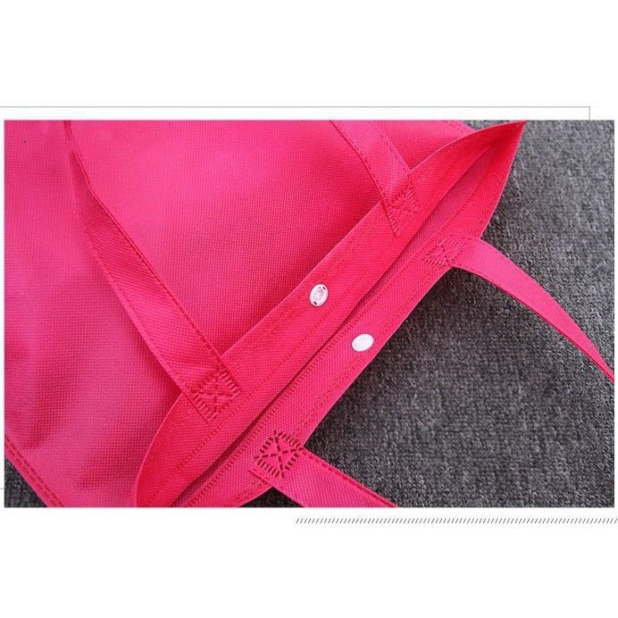 10pcs Pack Non-Woven Lunch Tote Bag with Button Closure | Reusable Shopping Bag | 3 Sizes