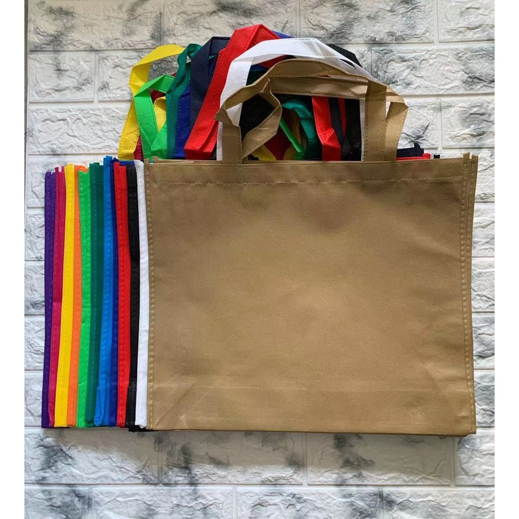 10pcs Pack HE#1 Non-Woven Shopping Tote Bag | Horizontal Style Eco-Friendly Reusable Bags