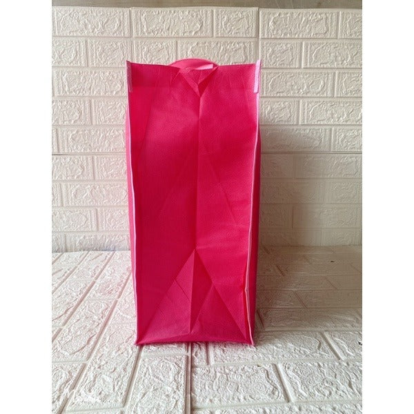 HE#3  | 10pcs Pack Extra Large Non-Woven Shopping Tote Bag with Reinforced Sponge Bottom | Multi-Color Edge & Handles