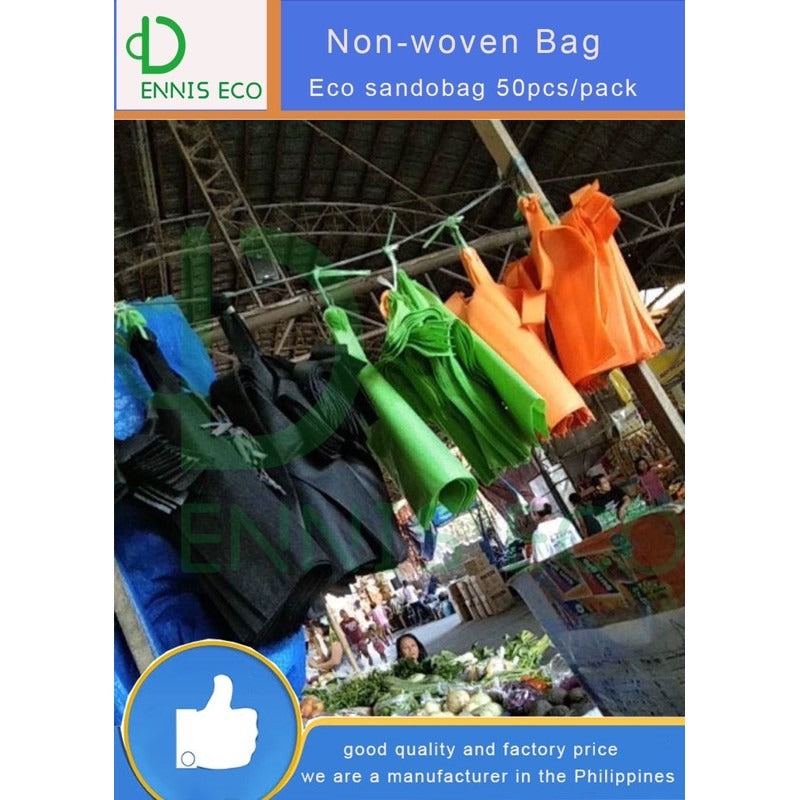 50pcs Pack Non-Woven T-Shirt Bag | Reusable Eco-Friendly Shopping Bags | 5 Size