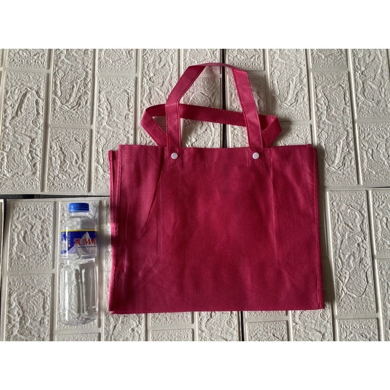HE#4 | 10pcs Pack Non-Woven Lunch Bag for Students | Reusable Eco-Friendly Tote with Snap Closure