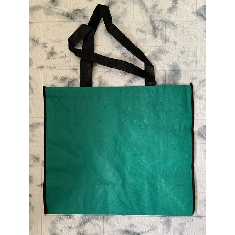 HE#2 | 10pcs PackExtra Large Non-Woven Shopping Tote Bag | Multi-Color Edge Design