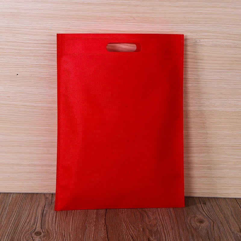 50pcs Pack Non-Woven Flat Bag with Die-Cut Handle | Eco-Friendly Tote for Events & Packaging | 4 Sizes