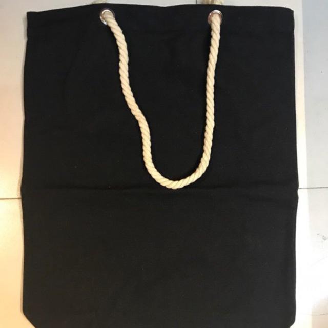 Canvas Tote Bag with Rope Handles | Zipper & Non-Zipper Options | Student, Lunch & Shopping Bag