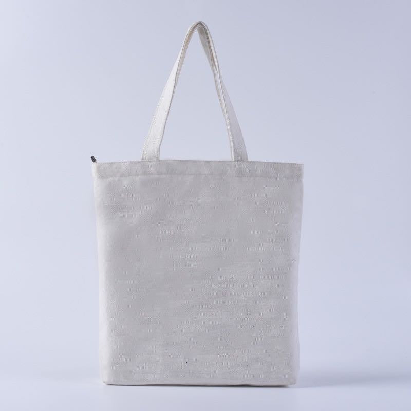 Canvas Tote Bag with Zipper | Dual-Use Shoulder & Hand-Carry or Single Handle Options | Blank Eco-Friendly Bag