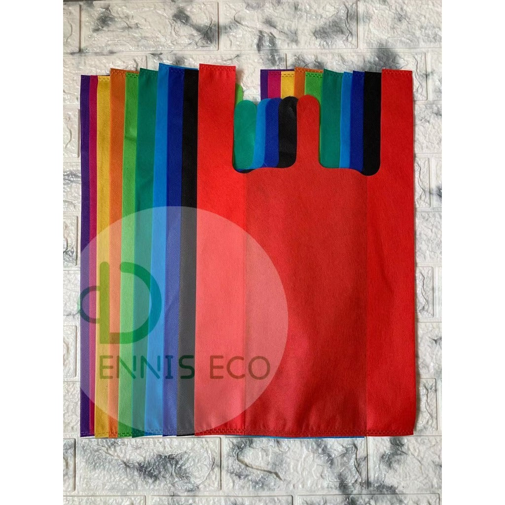 50pcs Pack Non-Woven T-Shirt Bag | Reusable Eco-Friendly Shopping Bags | 5 Size