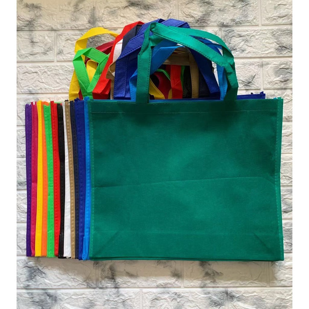 10pcs Pack HE#1 Non-Woven Shopping Tote Bag | Horizontal Style Eco-Friendly Reusable Bags