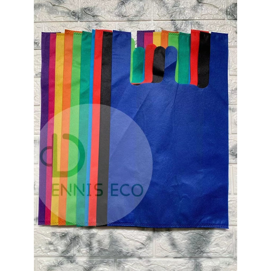50pcs Pack Non-Woven T-Shirt Bag | Reusable Eco-Friendly Shopping Bags | 5 Size