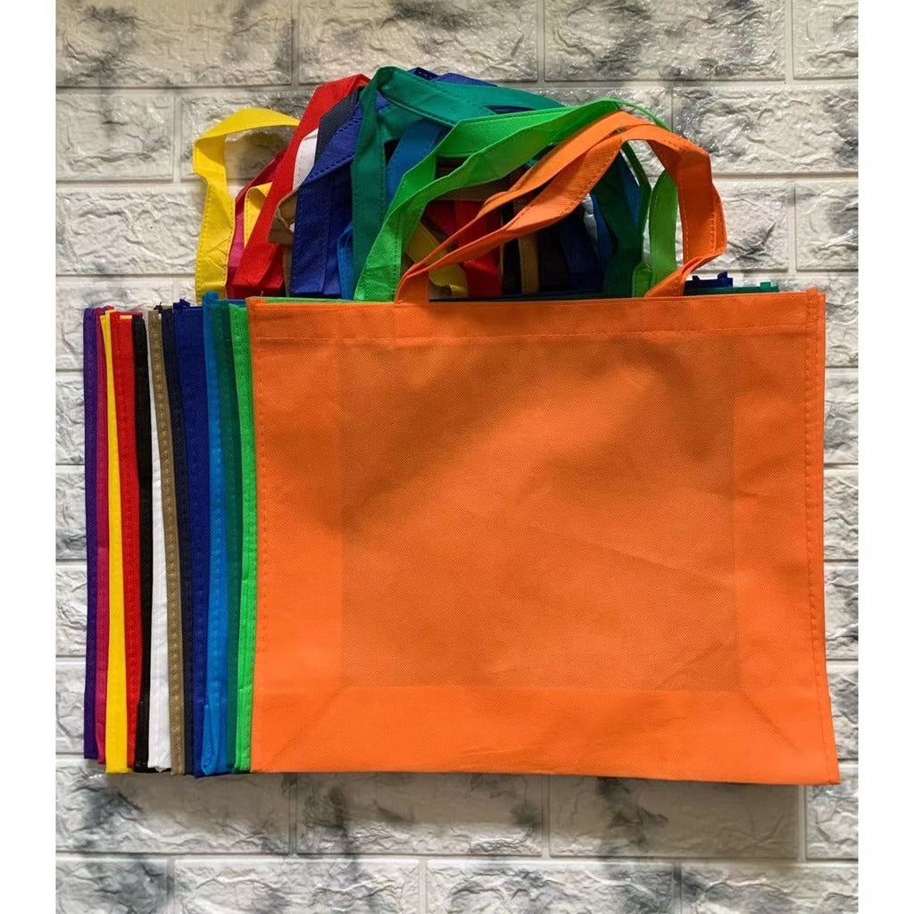 10pcs Pack HE#1 Non-Woven Shopping Tote Bag | Horizontal Style Eco-Friendly Reusable Bags