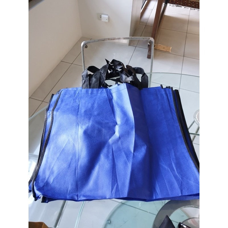 HE#2 | 10pcs PackExtra Large Non-Woven Shopping Tote Bag | Multi-Color Edge Design