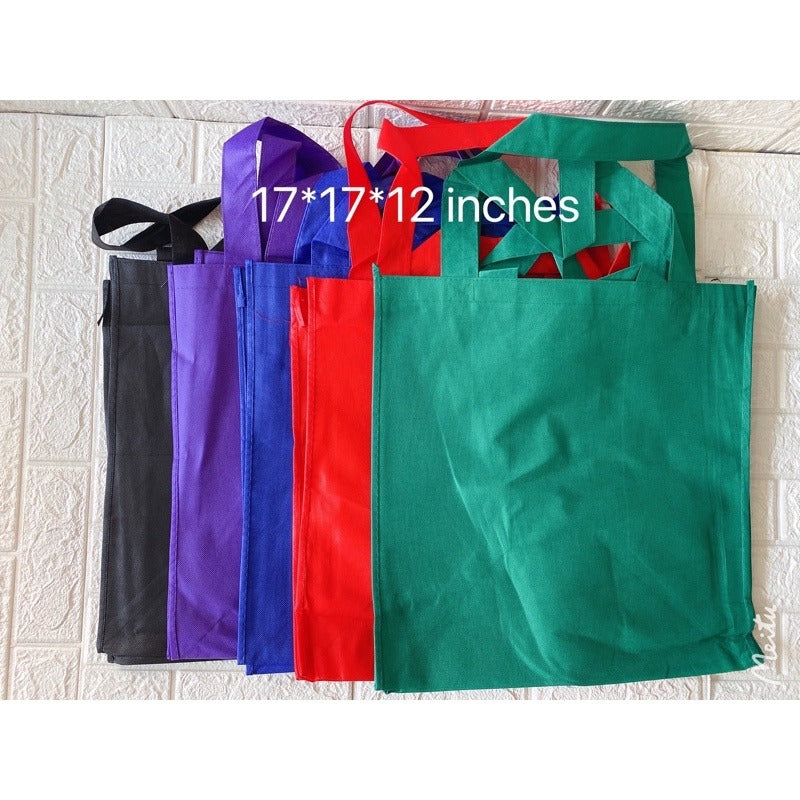 Reusable Non-Woven Shopping Tote Bag | Eco-Friendly Grocery Bags with Long Handles | 10pcs Pack