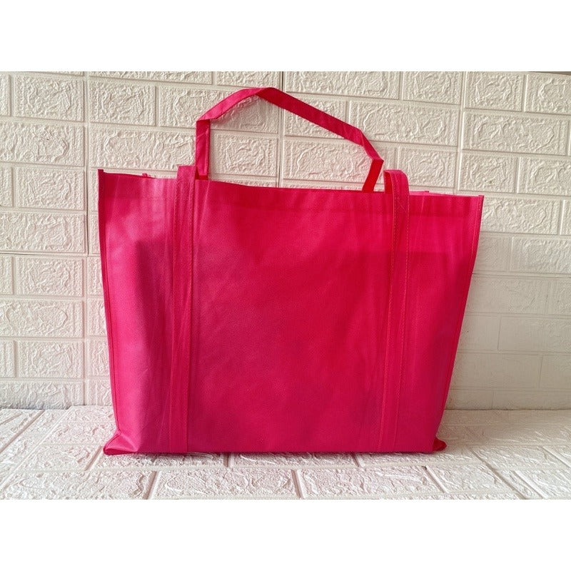 HE#5 | 10pcs PackExtra Large Non-Woven Shopping Tote Bag with Long Handles | Heavy Duty Reusable Bag