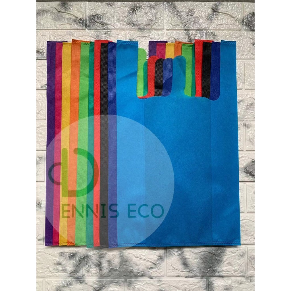 50pcs Pack Non-Woven T-Shirt Bag | Reusable Eco-Friendly Shopping Bags | 5 Size