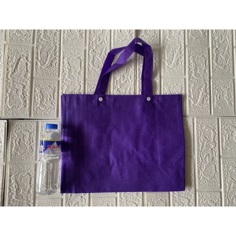 HE#4 | 10pcs Pack Non-Woven Lunch Bag for Students | Reusable Eco-Friendly Tote with Snap Closure