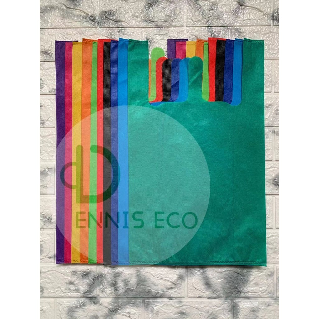 50pcs Pack Non-Woven T-Shirt Bag | Reusable Eco-Friendly Shopping Bags | 5 Size