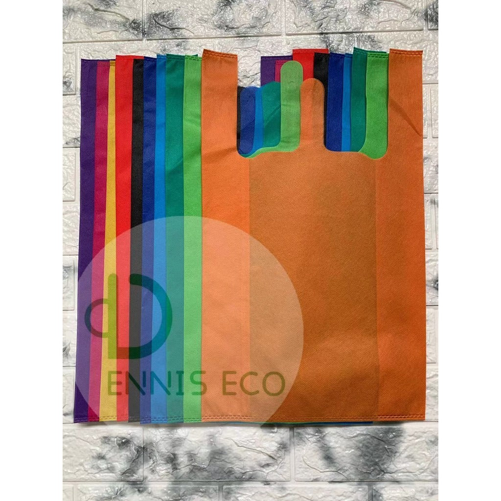 50pcs Pack Non-Woven T-Shirt Bag | Reusable Eco-Friendly Shopping Bags | 5 Size
