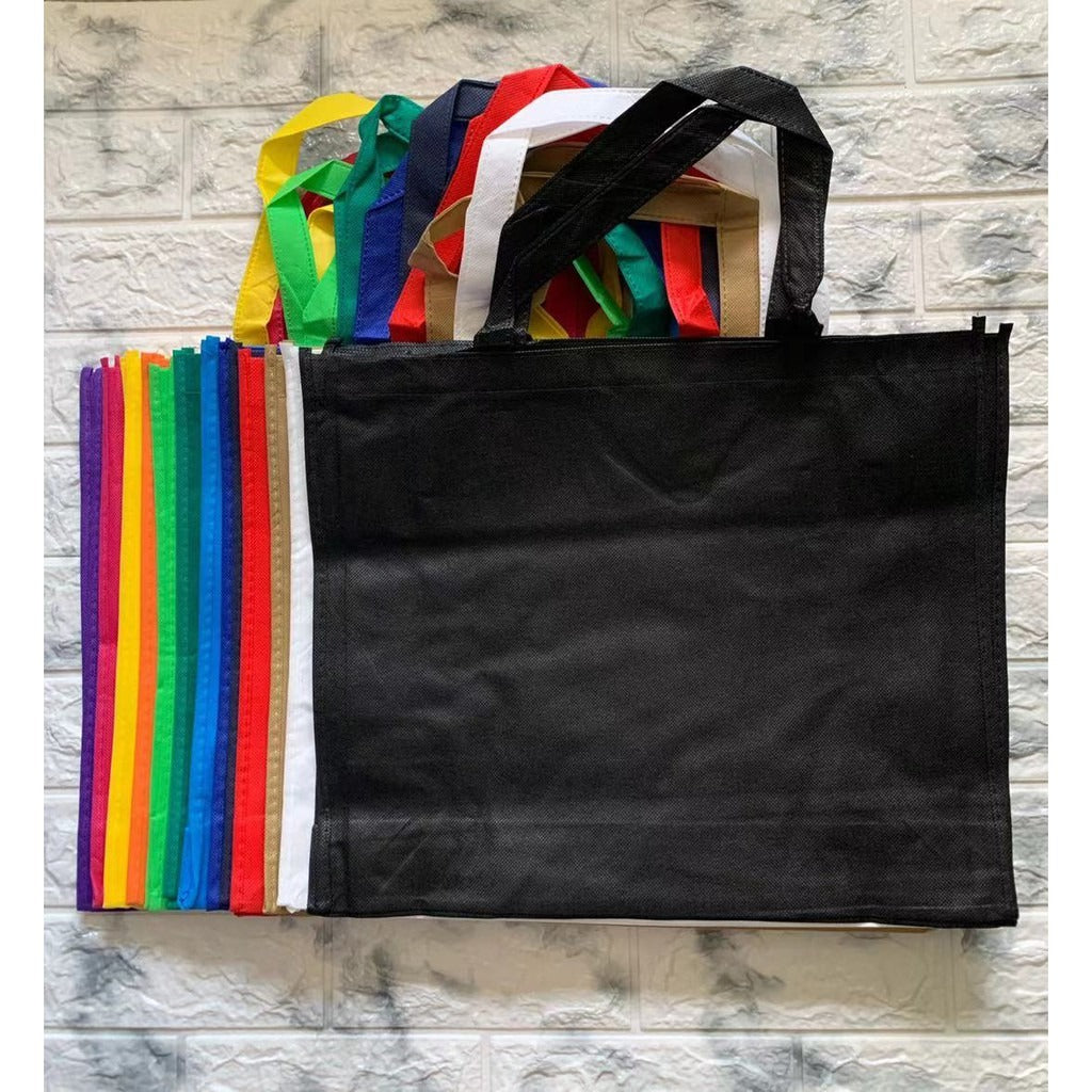 10pcs Pack HE#1 Non-Woven Shopping Tote Bag | Horizontal Style Eco-Friendly Reusable Bags