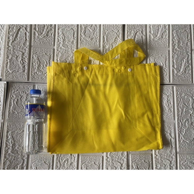 HE#4 | 10pcs Pack Non-Woven Lunch Bag for Students | Reusable Eco-Friendly Tote with Snap Closure