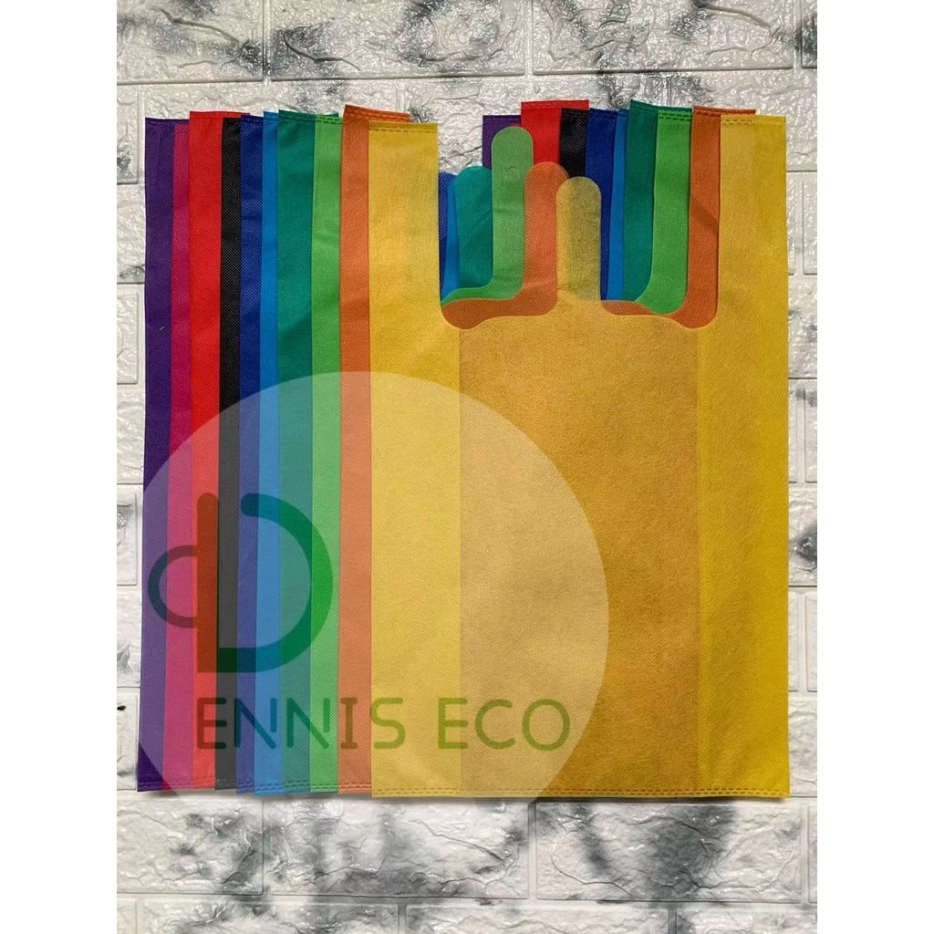 50pcs Pack Non-Woven T-Shirt Bag | Reusable Eco-Friendly Shopping Bags | 5 Size
