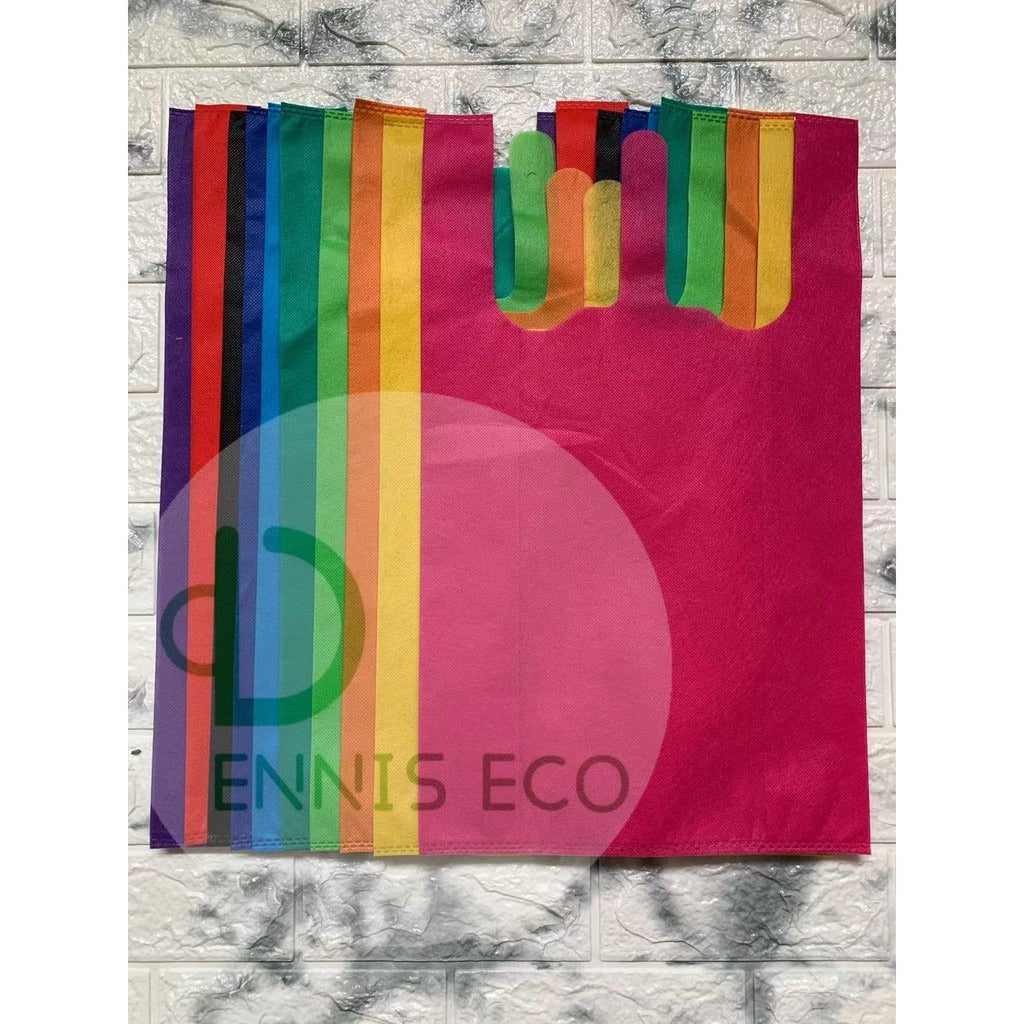 50pcs Pack Non-Woven T-Shirt Bag | Reusable Eco-Friendly Shopping Bags | 5 Size