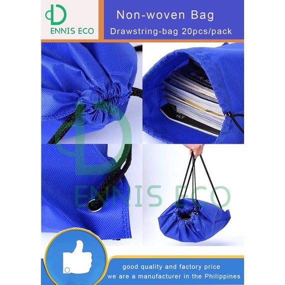 EL#1 | 10pcs PackNon-Woven Drawstring Backpack Bag | Student Book & Sports Bag | Hot-Selling Eco Tote