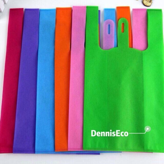 50pcs Pack Non-Woven T-Shirt Bag | Reusable Eco-Friendly Shopping Bags | 5 Size