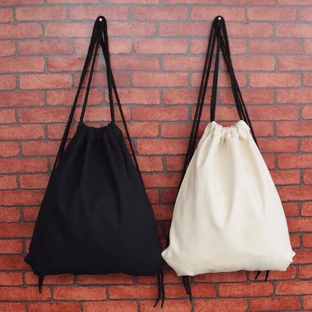 Canvas Drawstring Backpack – Blank Design, Eco-Friendly & Durable